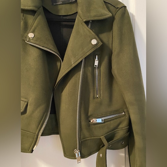 Zara green suede jacket - Picture 2 of 4